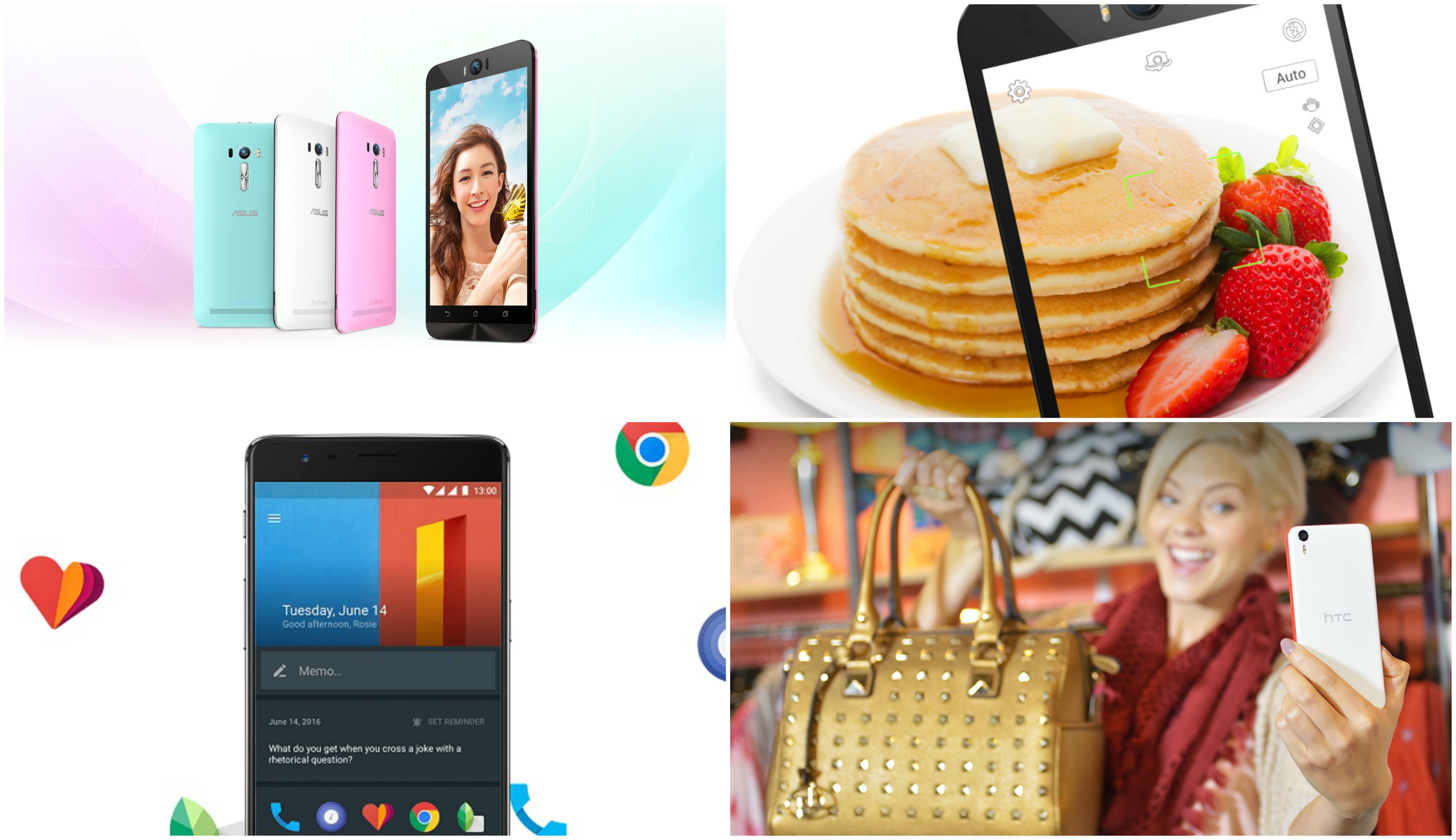 desire eye, oneplus 3, zenfone selfie,