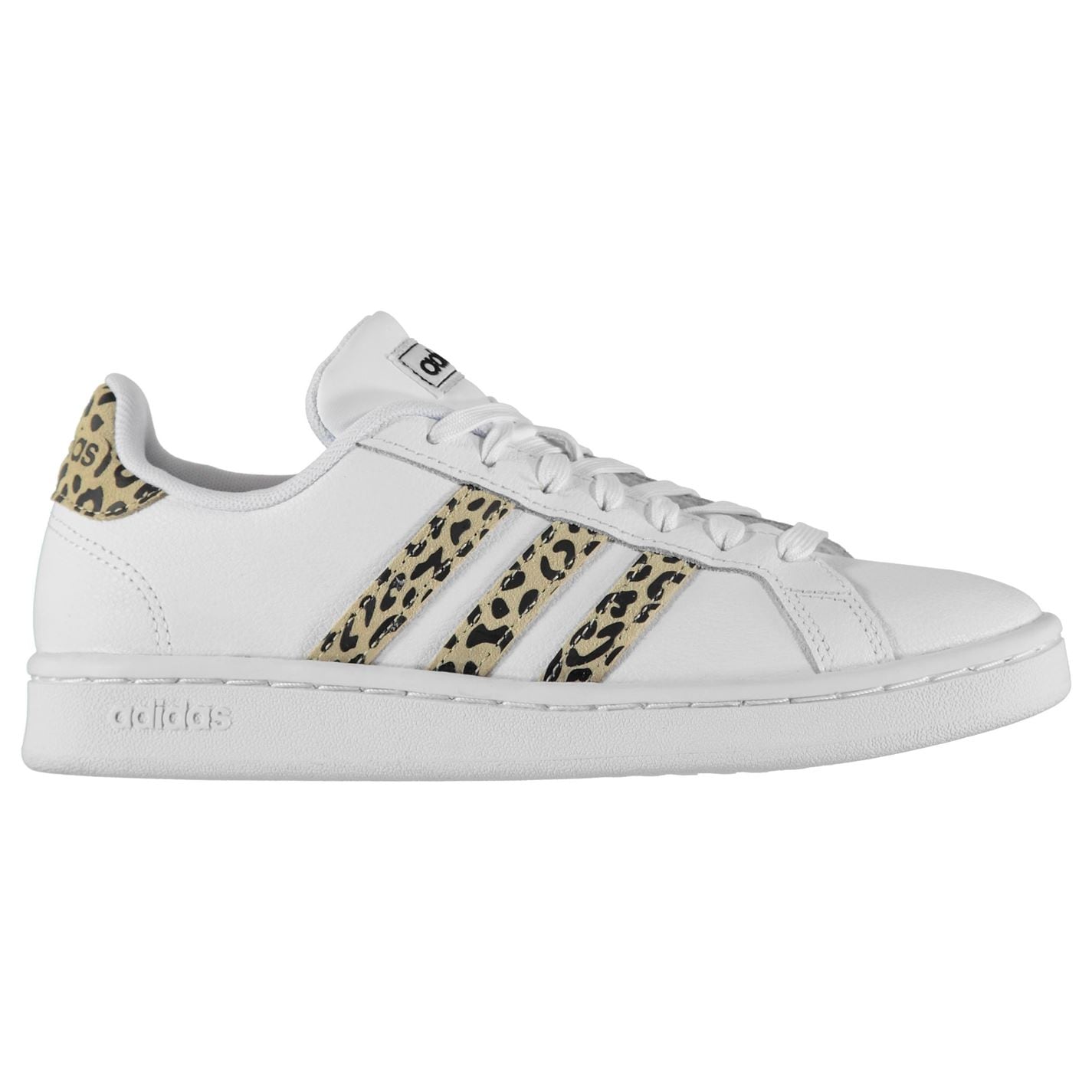 adidas grand court leopard trainers white