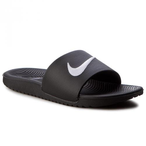 nike kawa slide black and white