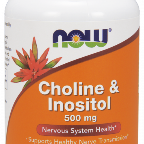 НАУ ФУДС ХОЛИН + ИНОЗИТОЛ КАПС. 500 МГ. * 100/ NOW CHOLINE & INOSITOL ...